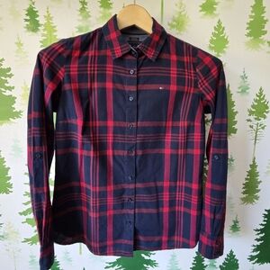 Tommy Hilfiger Red and Black Plaid Shirt